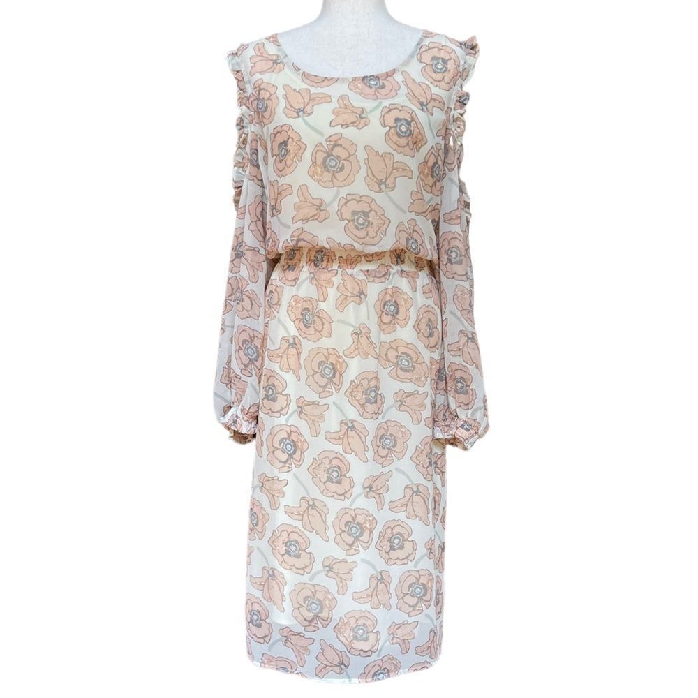 NWT Lucky Brand Floral Long Sleeve Cold Shoulder Date Night Dress PLUS Size 2X - Picture 3 of 16